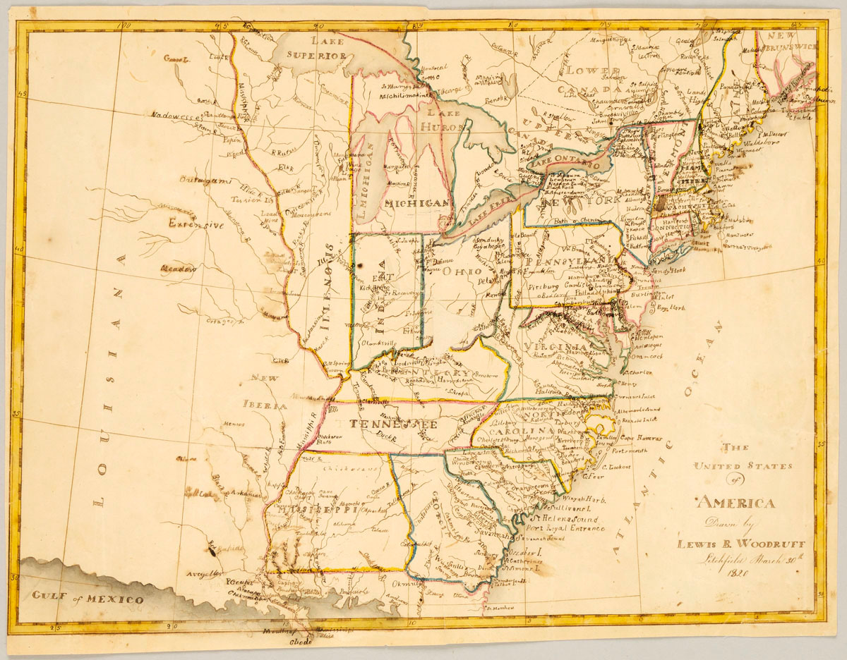 Lewis B. Woodruff Map of the United States, 1820