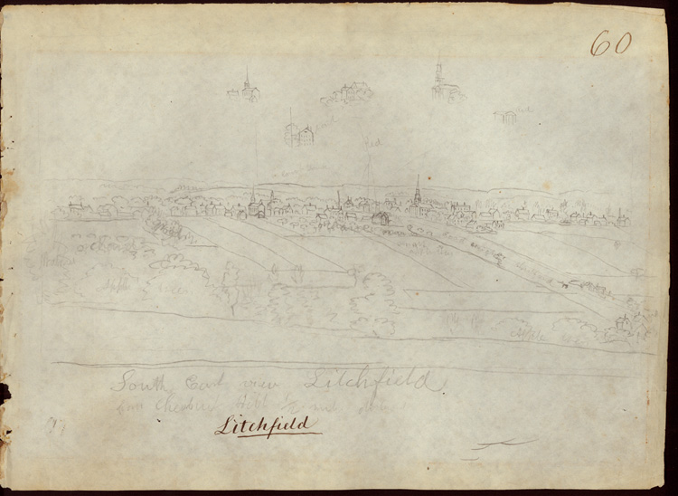 Barbert sketch of View from Chestnut hill